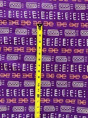 African Print, Stretch Cotton Satin Fabric- Purple, Brown, Cream “Waweru”, Yard