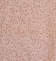 VTG Cranston Print Works Pink Damask Scroll Floral Cotton Fabric 19×46″