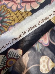 House ‘n Home Fabric Dramatic Floral Bold 54 x 74 ” Screen Print Vintage