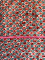 Sky Blue Floral Hand Block Print Cotton Fabric By Yard ,Quilting & Dressmaking