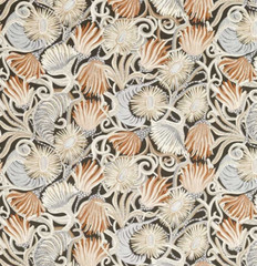HARLEQUIN CURTAIN FABRIC DESIGN Montipora 1.8 METRE HARISSA/SLATE/INSENCE COTTON
