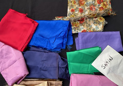 Vintage Satin Rayon Taffeta Silk Fabric Scrap Junk Journals Slow Stitch – 4 oz.