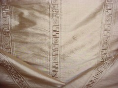 8-1/4Y Kravet 24636 Antique Gold Embroidered Greek Key Silk Upholstery Fabric