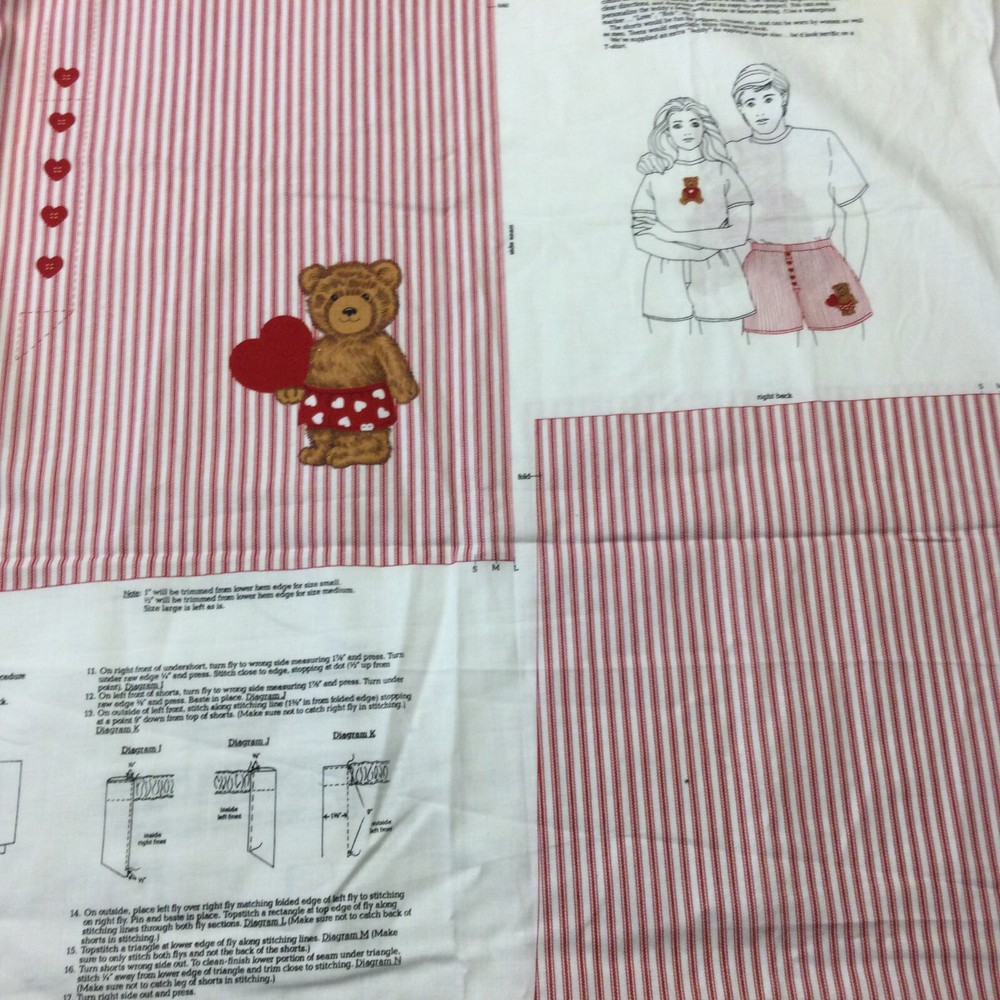 Cranston Print Teddy Bear Boxer Shorts Cut and Sew Fabric Pattern