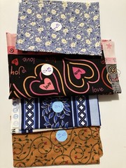 Lot of 14 Fabric Scraps Fruit Bugs Baby Animals Peace Love Stripe Solids