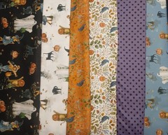 Assorted Trick or Treat Flat Fold Assortment 4 Yard Bundle Cotton Fabric