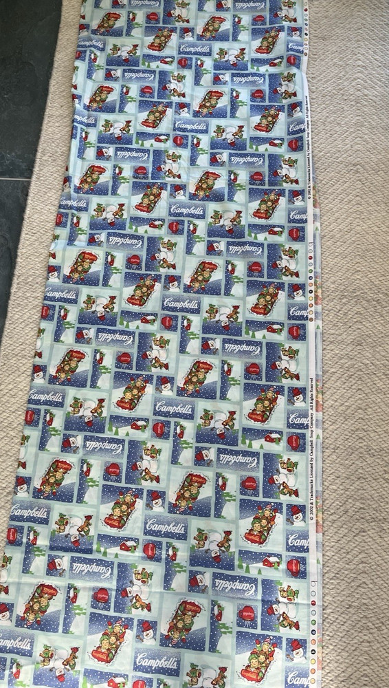 (3) Yards 42 Wide Campbell Kids Fabric, Campbell Soup Company 2002