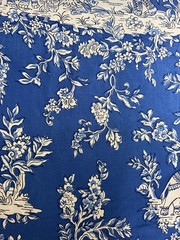 Clarence House / Hill House ILE DES ELEPHANT COBALT BLUE LINEN Fabric 13 Yards