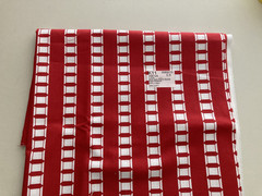 Sew Stitchy Aneela Hoey Spools Stripe Redwork Quilting Fabric White/Red, 1/2 yd