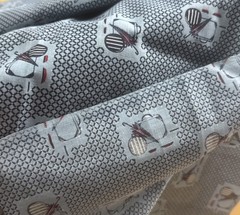 VTG Luggage Hat Box Umbrella Travel Theme Blue Cotton Fabric BTHY #62