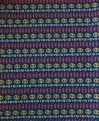 African Print, Stretch Cotton Satin Fabric- Navy, Orange “Abimbola”, Per Yard