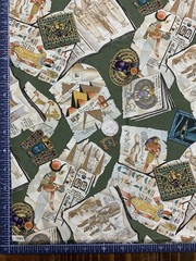 Vtg 1999 Alexander Henry Egyptian Fabric Documents History Scroll Pyramid 1 Yard