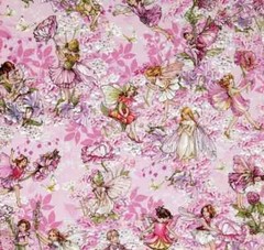 Flower Fairies Petal Fairy Allover Pink Michael Miller Fabric By the FQ – 1/4 YD