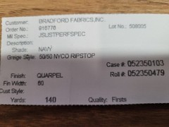 100 Yard roll Navy Quarpel USN NyCo Ripstop 60″ wholesale Brand New OEM