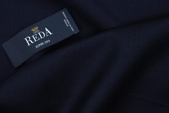 Reda midnight blue microcheck Worsted wool suiting for Hugo Boss