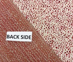 THIBAUT SWING VELVET PERSIMMON RED ANIMAL SPOT EXCLUSIVE FABRIC REM 34″LONG 36″W