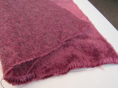 GERMAN BURGUNDY THICK SHORT MOHAIR FABRIC FOR MAKING A TEDDY BEAR 11″ X 14″