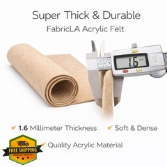 FabricLA Felt Fabric White 10 Yard