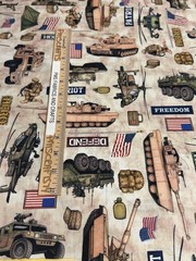 QT Patriotic Military 100% cotton fabric by the yard 36 x 44 -30937 A Lt Brown