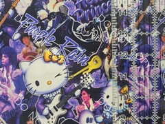 Custom 100% Cotton Woven Fabric Hello Kitty Sanrio Purple Rain 1/4 Yard 9×56