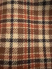 Vtg 70s Guilford Sewing Fabric Brown Bonded Wool Plaid Coat Jacket Suiting 2 Yds