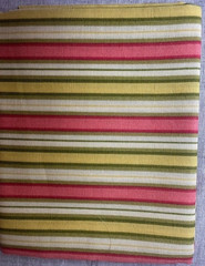 Pink Yellow Green Stripe Cotton Fabric Fat Quarter FQ Quilting Sewing 18×22