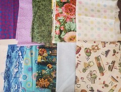 Estate Mixed Brands Quilt Fabric Lot 53 pcs Long & Fat Quarters Mostly Different