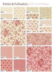 Moda Petals and Polkadots Jelly Roll, Fabric Strips, Bunny Hill Designs Fabric,