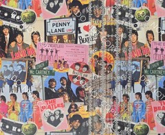 Custom 100% Cotton Woven Fabric Beatles Band Artist By The 1/4 Yard 9×56