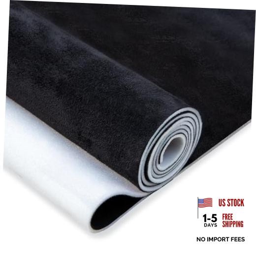 Suede Auto Headliner Fabric 54″ L × 60″ W with Foam Backing – 54″L×60″W Black