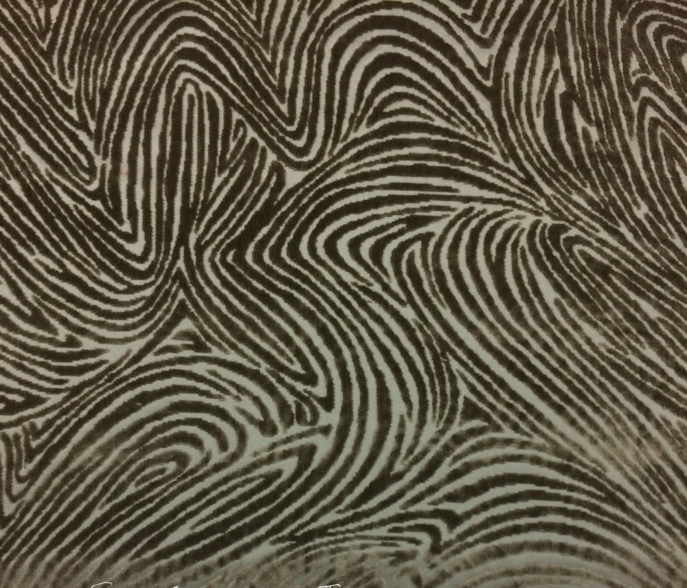DONGHIA BELMONTE GRIS GRAY ZEBRA ANIMAL VELVET FURNITURE FABRIC BY YD 50″W