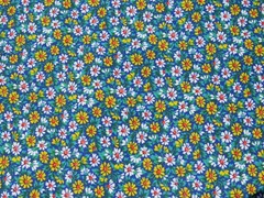 2 Yds X 44″ Cranston Print Works VIP Print Blue With Yellow & White Daisy’s