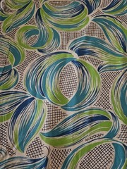 VTG HTF 50s/60s Abstract Avant – Garde Swirls Cotton Fabric 3.5 Yards X 35″ Wide