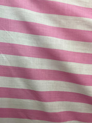 Pink white stripe Poly cotton 1″ stripe Sold by yard POLYCOTTON 58″ wide