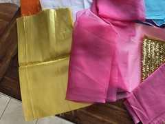 Fabric Lot; Sequin, Lame, Satin, Sheer, Organza, Tulle. For Barbie & Doll Dress