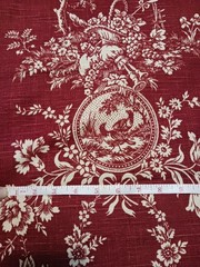 Waverly COUNTRY HOUSE TOILE French Country Fabric Red Cream Pastoral Design 2yd+