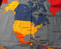 1 yard x 56″ wide Fabric Quilt World Map Fabric Traditions 1999 NTT Inc.