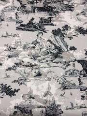 PREMIER PRINTS BIRMINGHAM MERCURY COUNTRY TOILE WORN AWAY FABRIC BY THE YARD