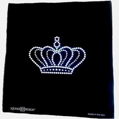 Square by Design Crown Woven Fabric Panel Embroidered Craft. New White/Black