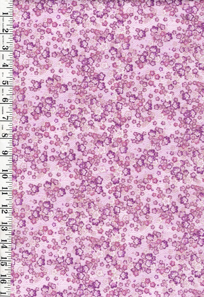 Asian – SHIZUKA – Small Floral Cherry Blossoms -FLEUR-CM3169-PINK -By Half Yard