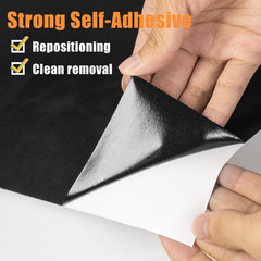 Black Suede Fabric Wrap for Car Interior, 17In X 70In Self Adhesive Microfiber
