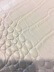 SHIPS FOLDED BIG NILE CROCODILE 3D Texture Faux Leather Upholstery Vinyl Fabric