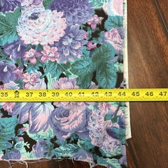 Vintage Peter Pan Fabric Purple Pink Flowers Over 4 Yards Garden Floral