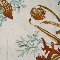 Quilting Fabric Sewing Craft Seashells And Coral Waverly Inspirations 37″ x 45″