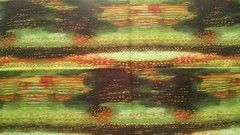 Fabric Kaufmann “Pollock” Streaks of Green Brown Yellow 14″ x 22″ $2.50