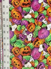VINTAGE 2005 Halloween Snoopy Cotton Fabric (Springs Global) – BTFQ: 18” x 22”