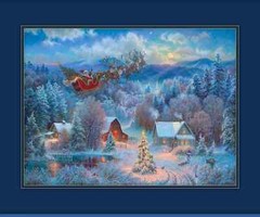 Moonlit Sky Allover Night Before Christmas 44″ Wide Abraham Hunter BTY