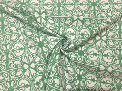 P Kaufmann PALAZZO LAGOON Green Geometric Designer Floral Drapery Uph Fabric