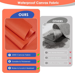 Waterproof Canvas Fabric by the Yard 60″ W 600 Denier PVC Backing Water Repellen