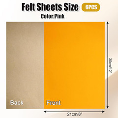 12 Pcs Self Adhesive Felt Sheets, Yellow Felt Sheet with Adhesive Backing, 8 x 1